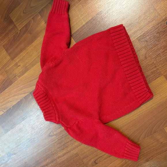 OshKosh B'gosh 12 Month Red Zip Up Sweater with Train - Picture 3 of 3